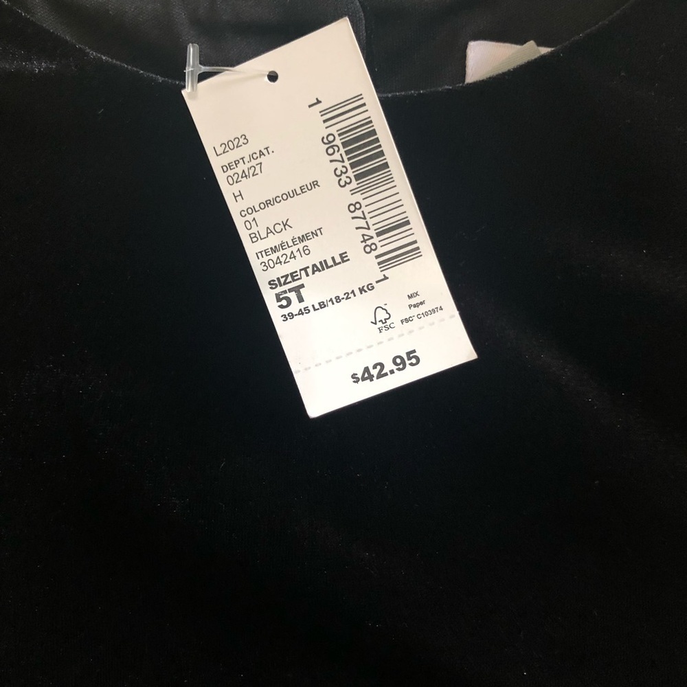 The Children’s Place Girls Holiday Dress 5T Black Velvet Green Plaid Sleeveless - Picture 4 of 8